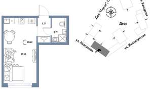 Студия квартира, вторичка, 28м2, 16/6 этаж