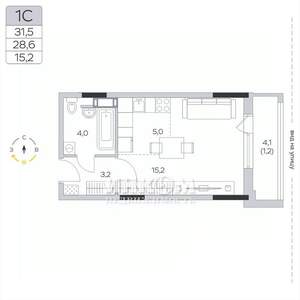 Студия квартира, вторичка, 29м2, 8/9 этаж