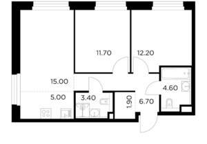3-к квартира, строящийся дом, 61м2, 18/23 этаж