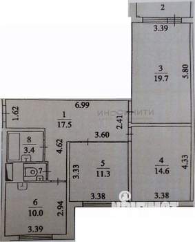 3-к квартира, вторичка, 78м2, 6/27 этаж