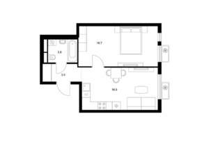 1-к квартира, вторичка, 41м2, 16/25 этаж