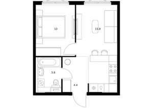 1-к квартира, вторичка, 34м2, 4/24 этаж