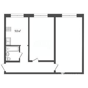 2-к квартира, вторичка, 42м2, 1/5 этаж