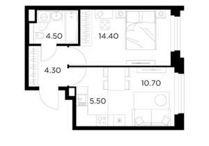 2-к квартира, строящийся дом, 39м2, 14/23 этаж