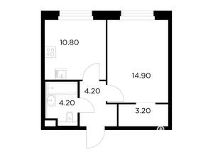 1-к квартира, строящийся дом, 37м2, 12/23 этаж
