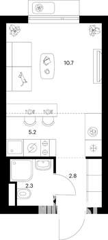 Студия квартира, вторичка, 21м2, 19/25 этаж