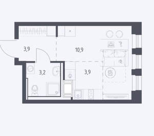 Студия квартира, вторичка, 21м2, 9/10 этаж