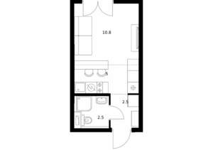 Студия квартира, вторичка, 21м2, 10/24 этаж