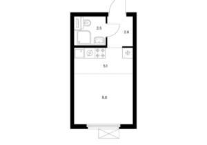 Студия квартира, вторичка, 20м2, 8/25 этаж