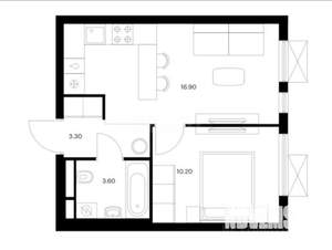 1-к квартира, вторичка, 34м2, 7/25 этаж