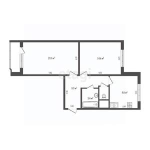 2-к квартира, вторичка, 57м2, 4/25 этаж