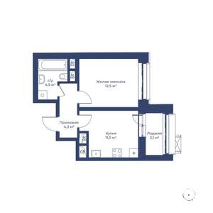 1-к квартира, строящийся дом, 34м2, 4/24 этаж