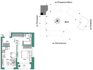 2-к квартира, вторичка, 38м2, 14/25 этаж
