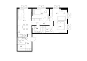 3-к квартира, вторичка, 80м2, 7/24 этаж