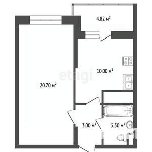 1-к квартира, вторичка, 38м2, 6/20 этаж