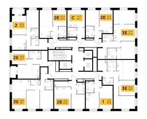 2-к квартира, вторичка, 56м2, 6/23 этаж