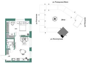 2-к квартира, вторичка, 46м2, 22/25 этаж