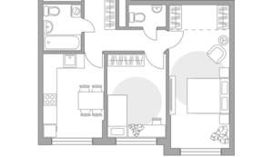 2-к квартира, вторичка, 55м2, 5/6 этаж