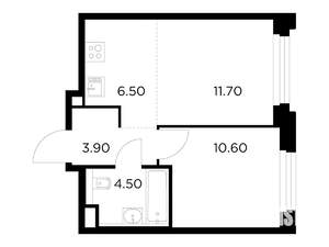2-к квартира, строящийся дом, 37м2, 17/20 этаж