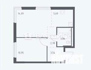 2-к квартира, вторичка, 41м2, 11/17 этаж