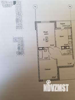 2-к квартира, вторичка, 56м2, 12/17 этаж