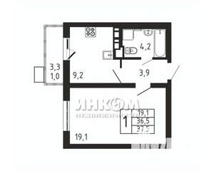 1-к квартира, вторичка, 38м2, 9/9 этаж