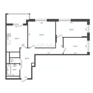 3-к квартира, вторичка, 70м2, 22/25 этаж