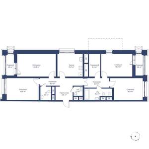 4-к квартира, строящийся дом, 126м2, 13/24 этаж