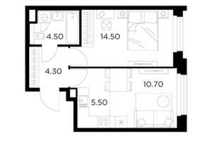 2-к квартира, строящийся дом, 40м2, 20/23 этаж