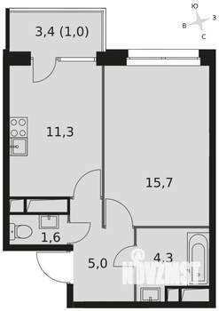1-к квартира, вторичка, 39м2, 19/21 этаж