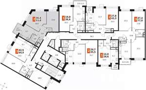 2-к квартира, вторичка, 54м2, 9/12 этаж
