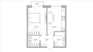 1-к квартира, вторичка, 39м2, 11/25 этаж