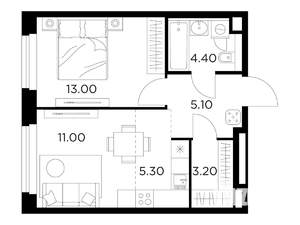 2-к квартира, вторичка, 42м2, 14/23 этаж