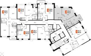 2-к квартира, вторичка, 52м2, 6/21 этаж