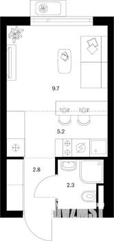 Студия квартира, вторичка, 20м2, 23/25 этаж
