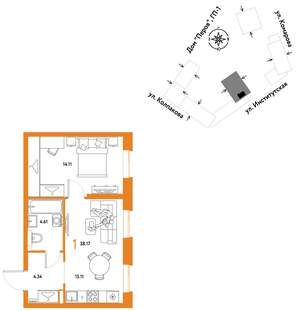 1-к квартира, вторичка, 38м2, 11/25 этаж