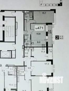 2-к квартира, вторичка, 54м2, 12/17 этаж