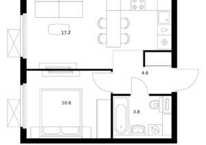 1-к квартира, вторичка, 36м2, 24/25 этаж