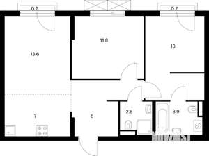 2-к квартира, вторичка, 60м2, 14/24 этаж