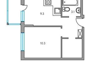 1-к квартира, вторичка, 32м2, 4/12 этаж