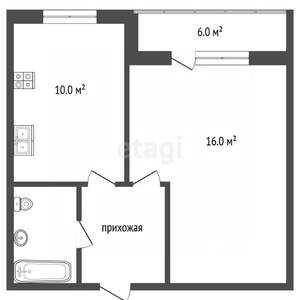 1-к квартира, вторичка, 36м2, 14/16 этаж