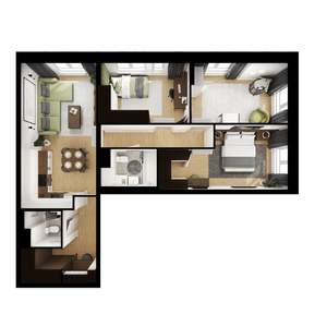 3-к квартира, вторичка, 82м2, 23/24 этаж