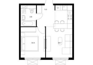 1-к квартира, вторичка, 36м2, 15/24 этаж