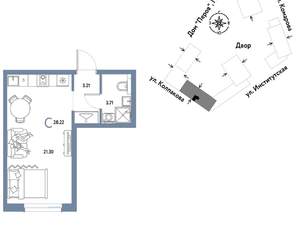 Студия квартира, вторичка, 28м2, 13/6 этаж