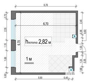 1-к квартира, строящийся дом, 43м2, 2/23 этаж
