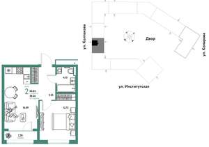 2-к квартира, вторичка, 41м2, 2/25 этаж