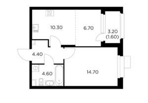 2-к квартира, строящийся дом, 42м2, 11/18 этаж