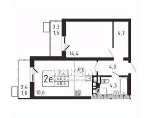 2-к квартира, вторичка, 49м2, 3/9 этаж