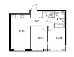 3-к квартира, вторичка, 54м2, 18/27 этаж