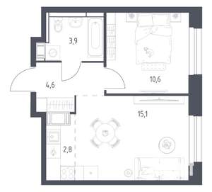 1-к квартира, вторичка, 36м2, 8/17 этаж